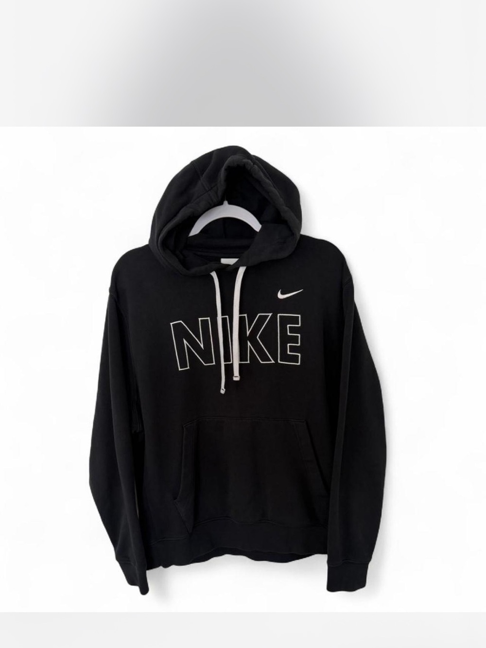 Nike Black Pullover Hoodie with White Logo